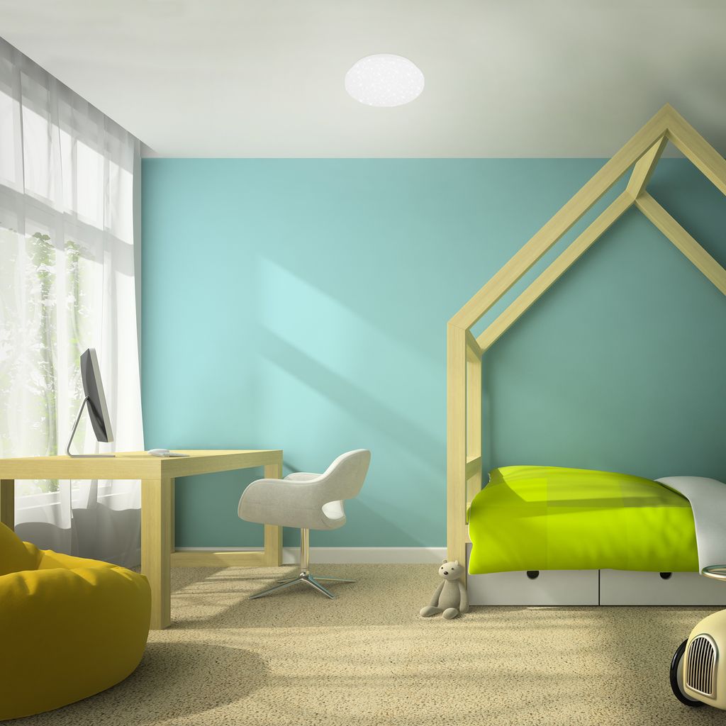 LED Deckenleuchte Deckenlampe Sternendekor 8 W weiß Metall Ø22cm Briloner 8