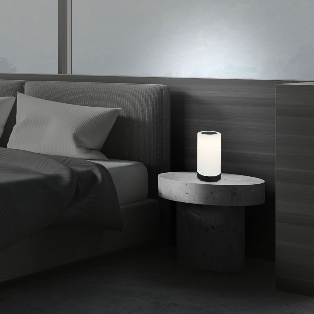LED Akku Tischleuchte Ø12,5 cm, LED-Modul,  3W, 350 lm, schwarz