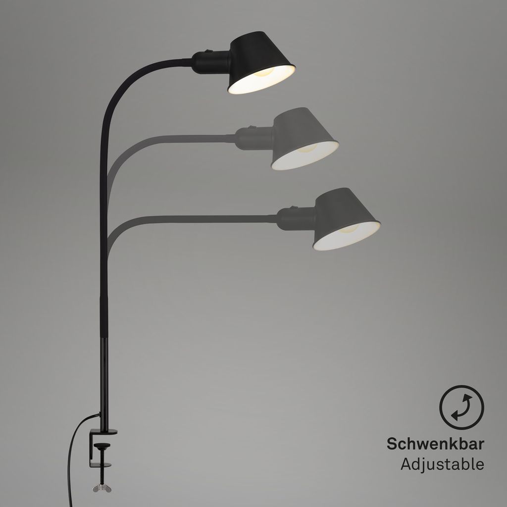 Klemmleuchte, Ø14 cm, E27, schwarz