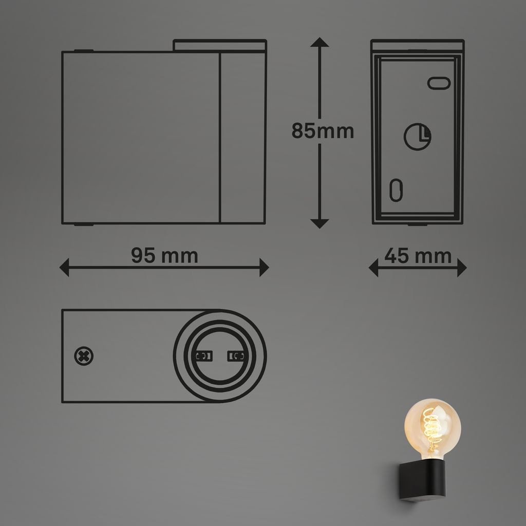 Wandlampe innen Wandleuchte Badlampe Spiegelleuchte Spritzwasserschutz Bad 6