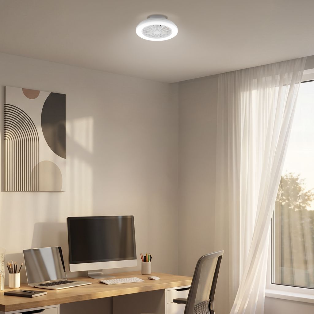 Pafo Ceiling Fan with Light - 24W, 2600lm, 5 Speeds, CCT, Dimmable, White