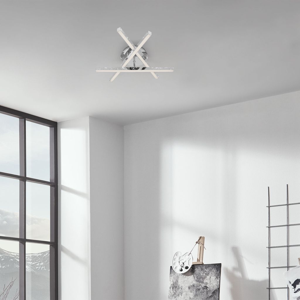 LED Deckenleuchte, 40 cm, 15 W, 2200 lm, Chrom