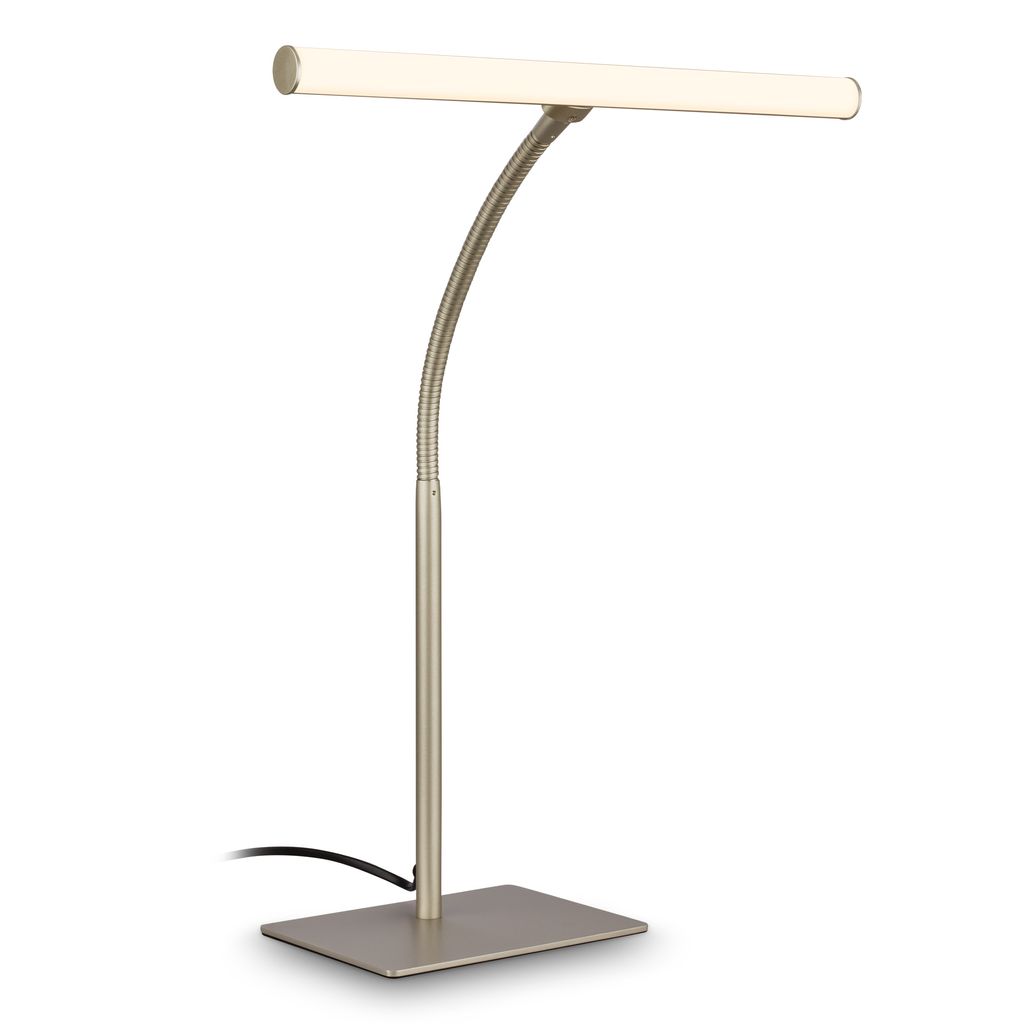 Lectra Schreibtischlampe - 7W, 800lm, mit Schalter, LED, Warmweiß, Satin-Metallic