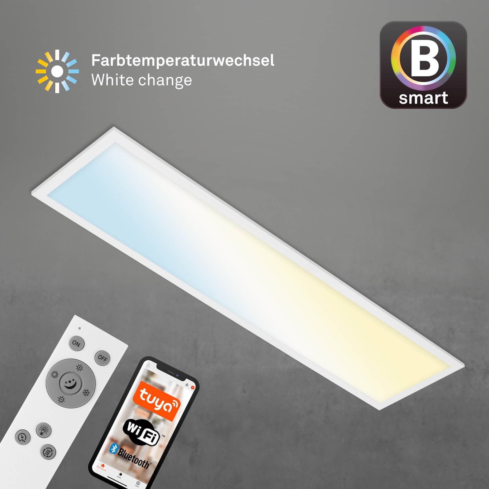 CCT LED Panel, 100 cm, 28 W, 3000 lm, Weiß | Deckenlampen