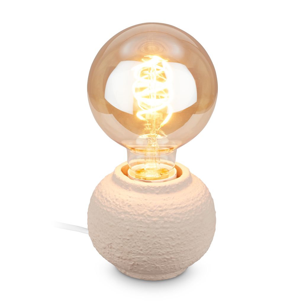 Amba Tischlampe - mit Schalter, Keramikfuß, E27 Fassung, Beige