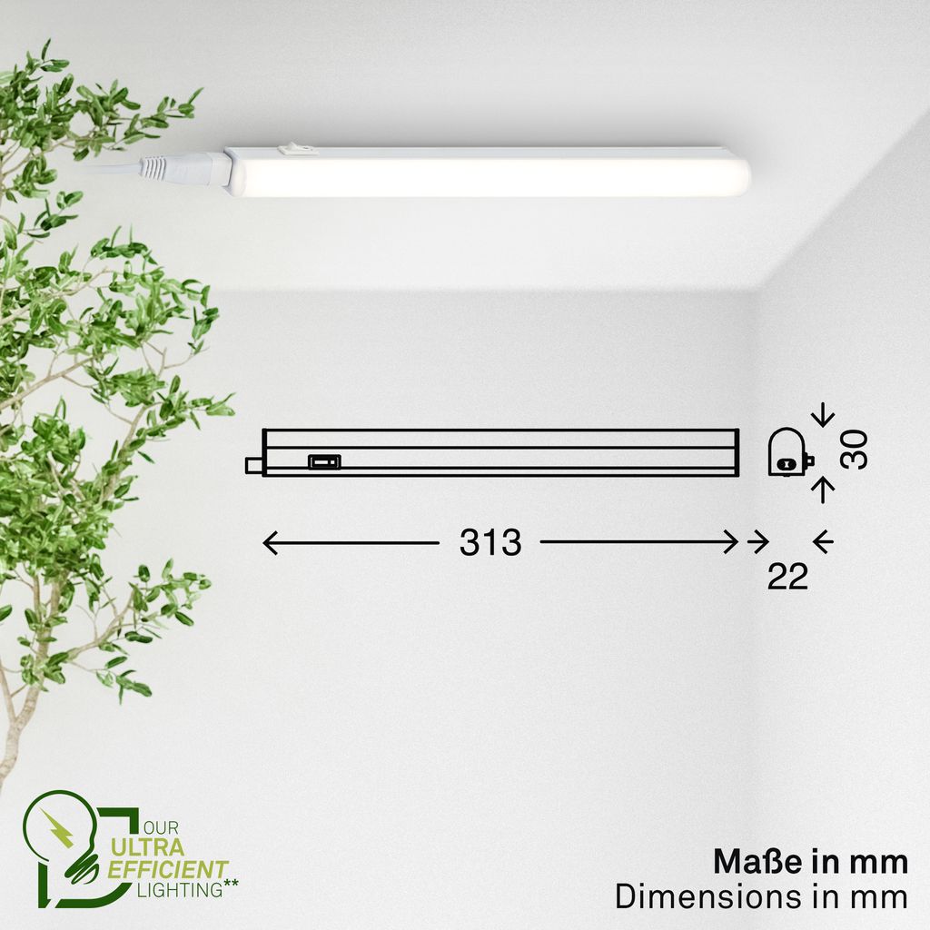 Took A LED Under Cabinet Light 31.3 cm - 1.8W, 380lm, EEC A Light Source*, Neutral White, White
