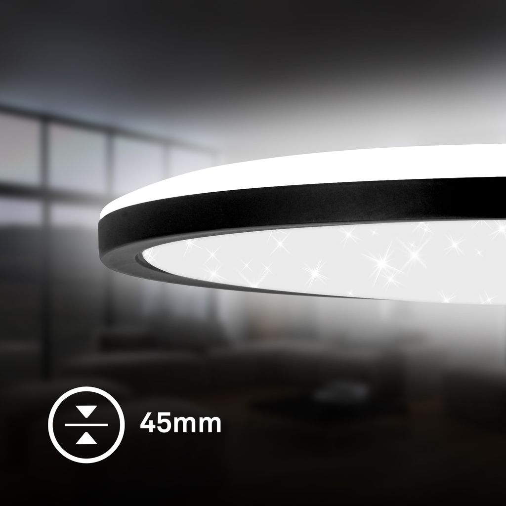 Slim LED Panel Ø37,5 cm - 22W, 3000lm, Sternenhimmel, Neutralweiß, Schwarz