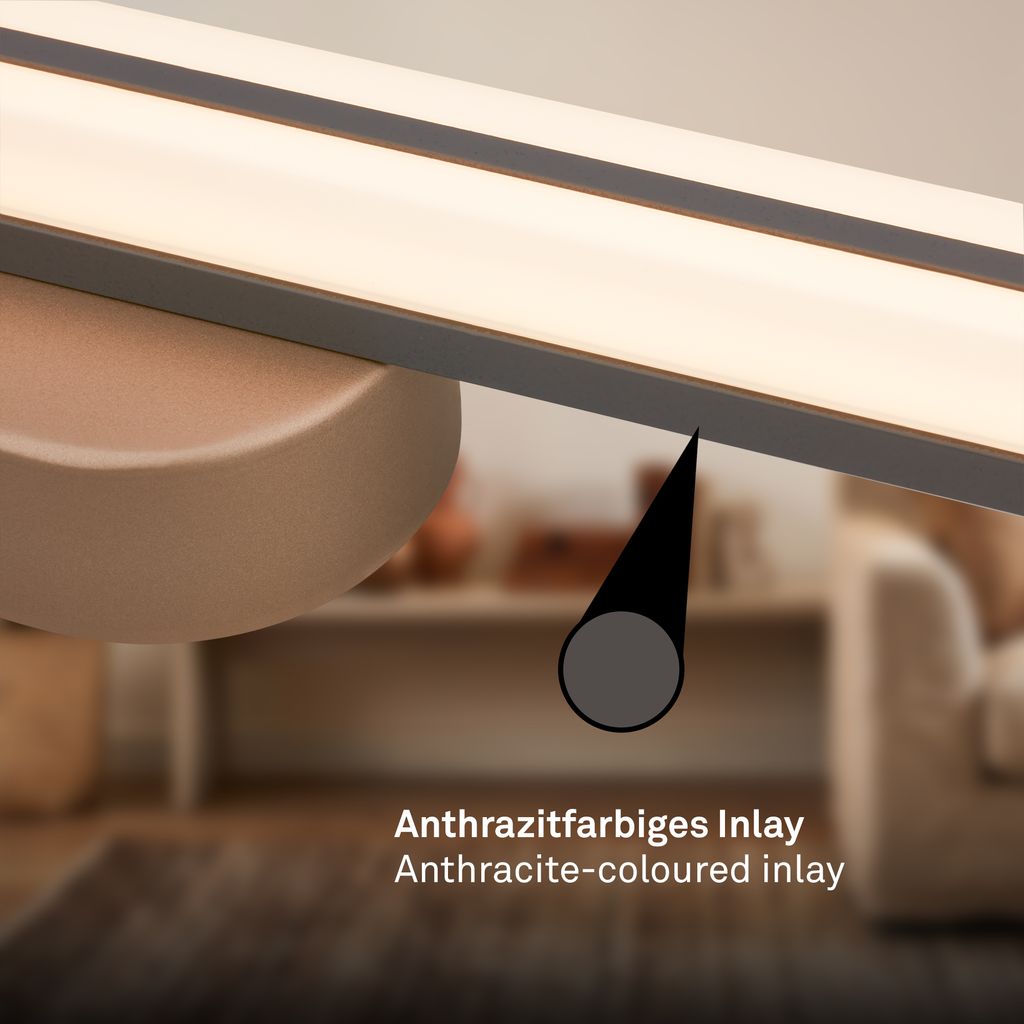 Ruth Wandlampe - 12W, 1200lm, LED, Warmweiß, Anthrazit-Bronze Metallic