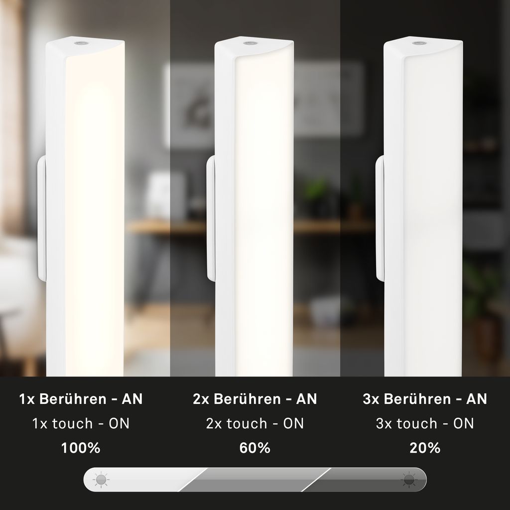 LED Akku-Tischleuchte, 30 cm, Memory, 7W, 700lm, weiß
