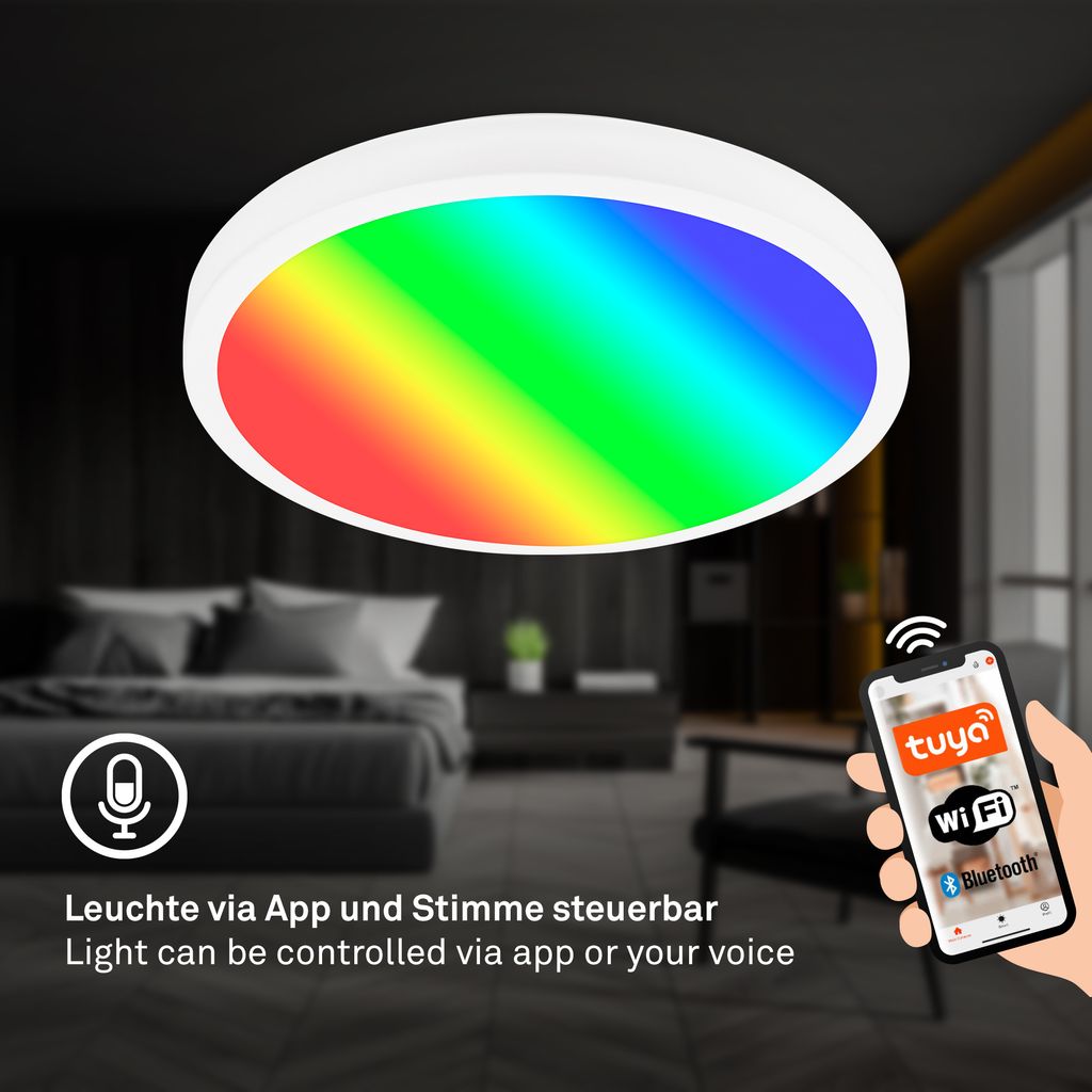 WiFi TUYA + Bluetooth RGB/W CCT LED panel. LED/21W 7