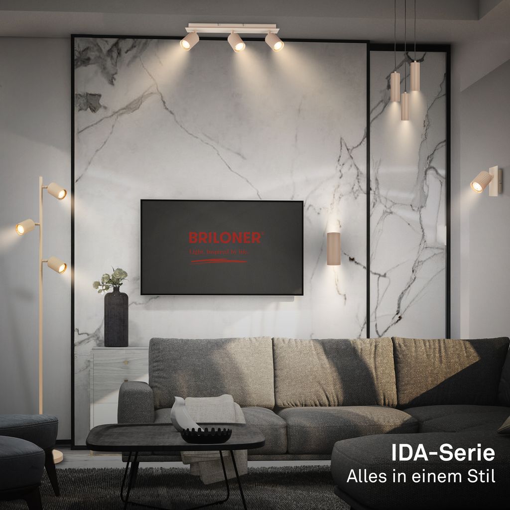 Ida Deckenstrahler 45 cm - GU10 Fassung, max. 9W, Schwenkbar, Beige