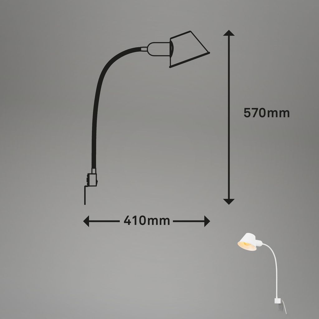 Lampe à pince / veilleuse Ø 14 cm 1x exkl. E27 10W blanc