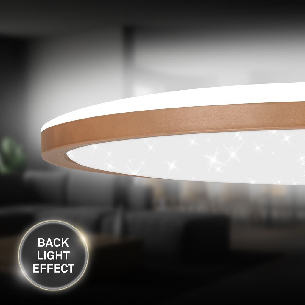 Slim LED Panel Ø37,5 cm - 22W, 3000lm, Sternenhimmel, Neutralweiß, Coffee