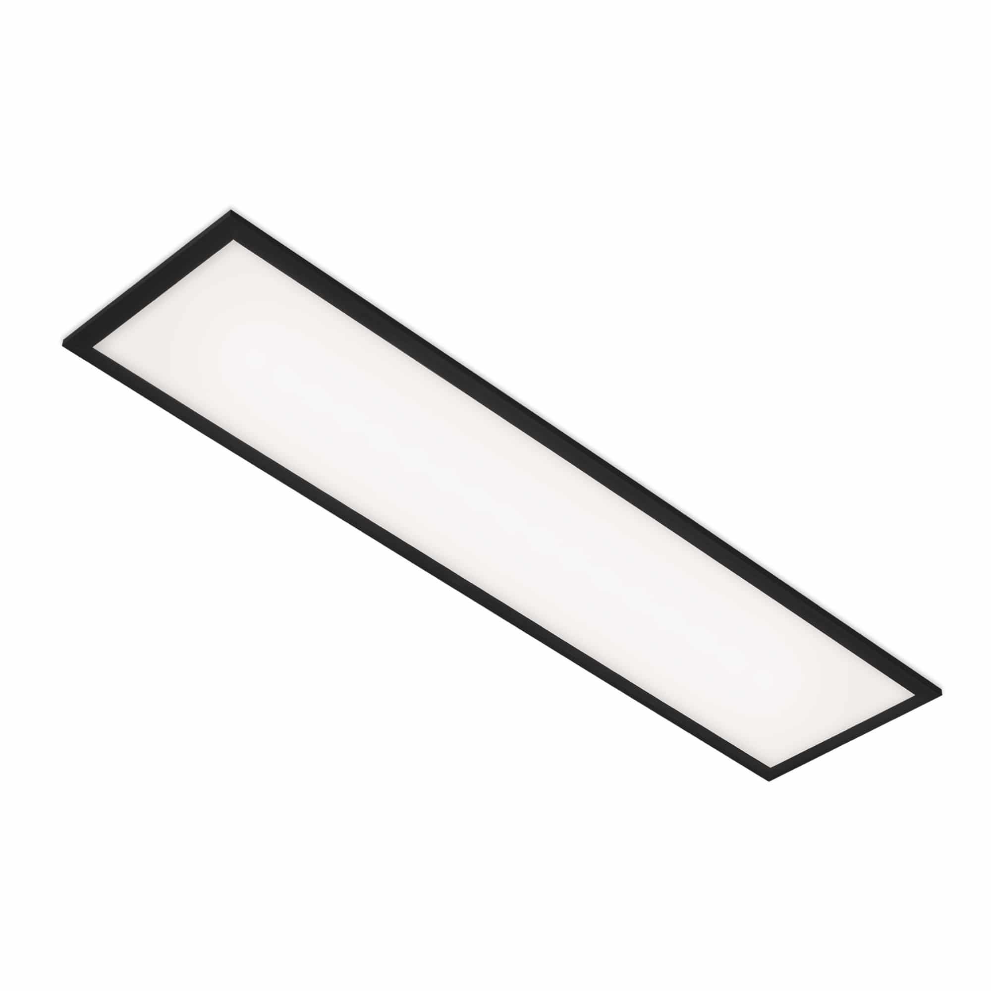 Briloner Simple LED Deckenleuchte, LED Panel Flach, Eckig, 100x25 cm, Schwarz