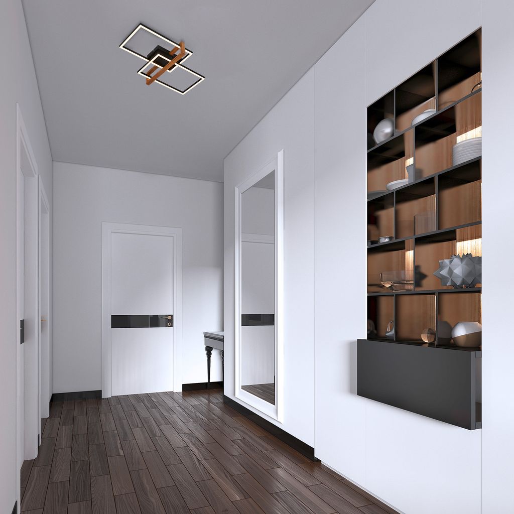 LED Deckenleuchte, 50,5 cm, 33W, 3300lm schwarz