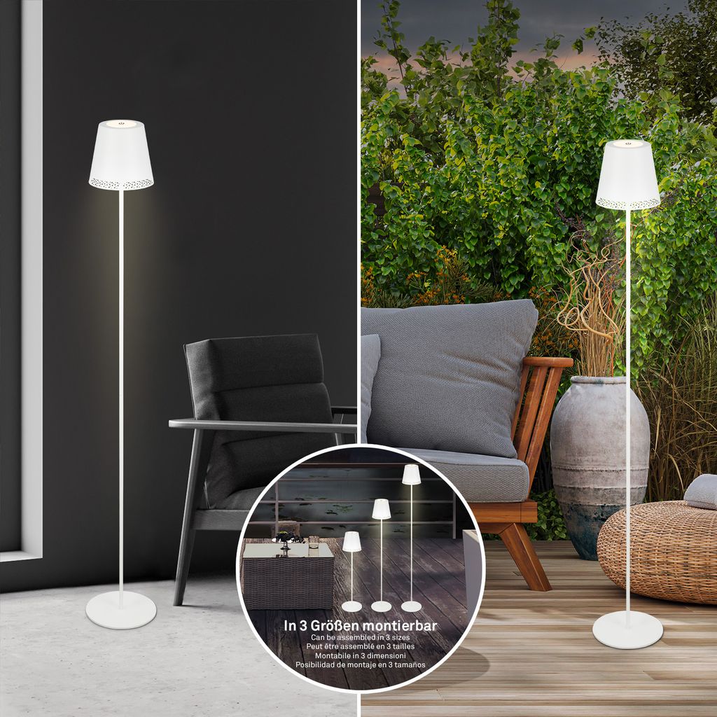 LED Akku-Stehleuchte 130 cm 3,5 Watt 400lm weiß