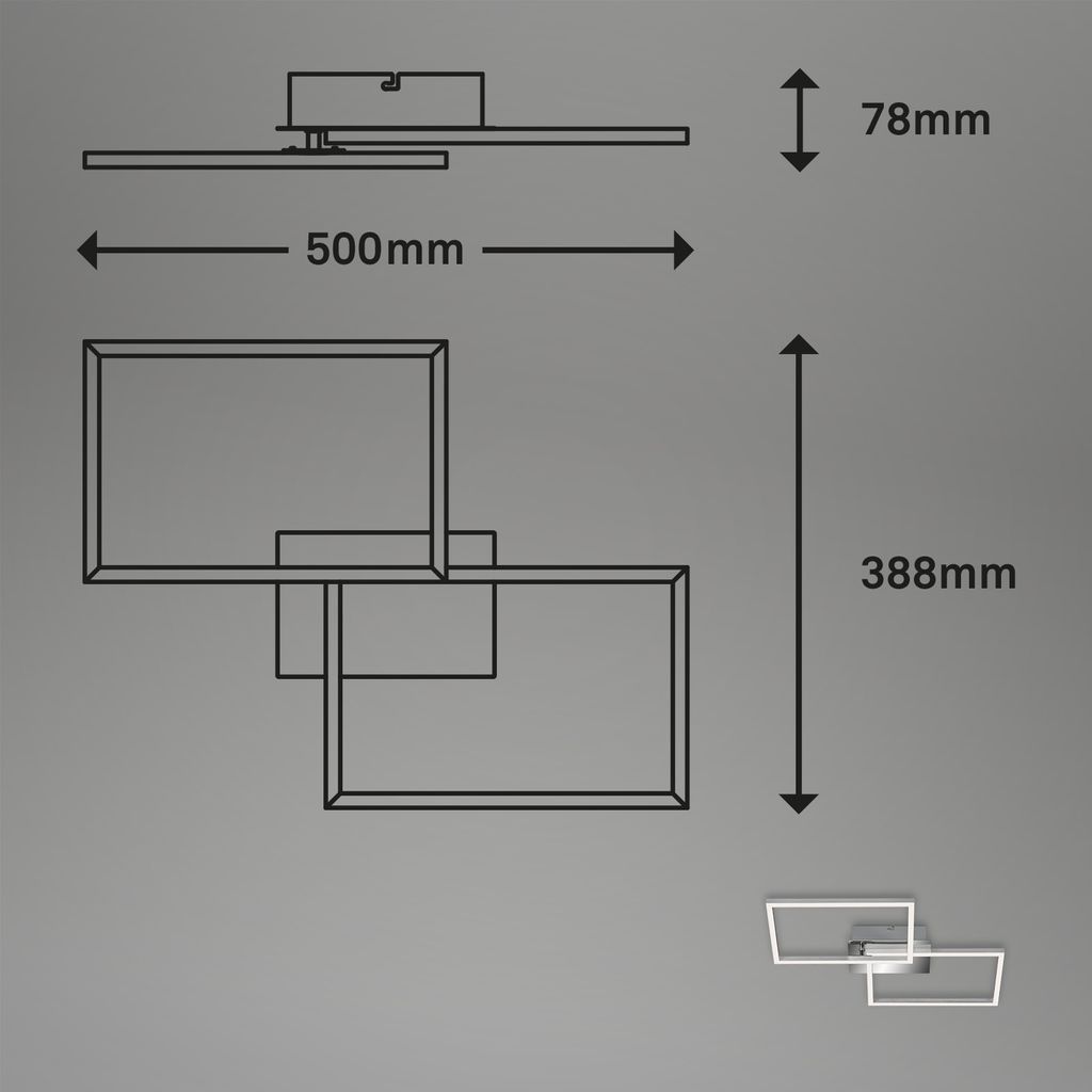 LED CCT Frame 50 cm 2x15W 1650lm chrome