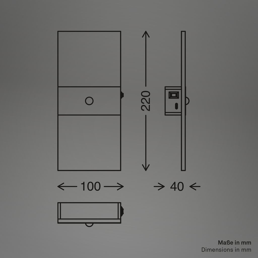 Aura Wandleuchte - 2,5W, 100lm, Akku, LED, mit Bewegungsmelder, Nickel-Matt