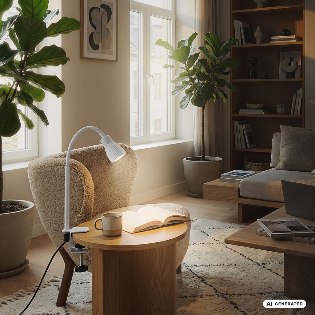 Riff Klemmlampe - 3,5W, 400lm, LED, Schwenkbar, Warmweiß, Altweiß
