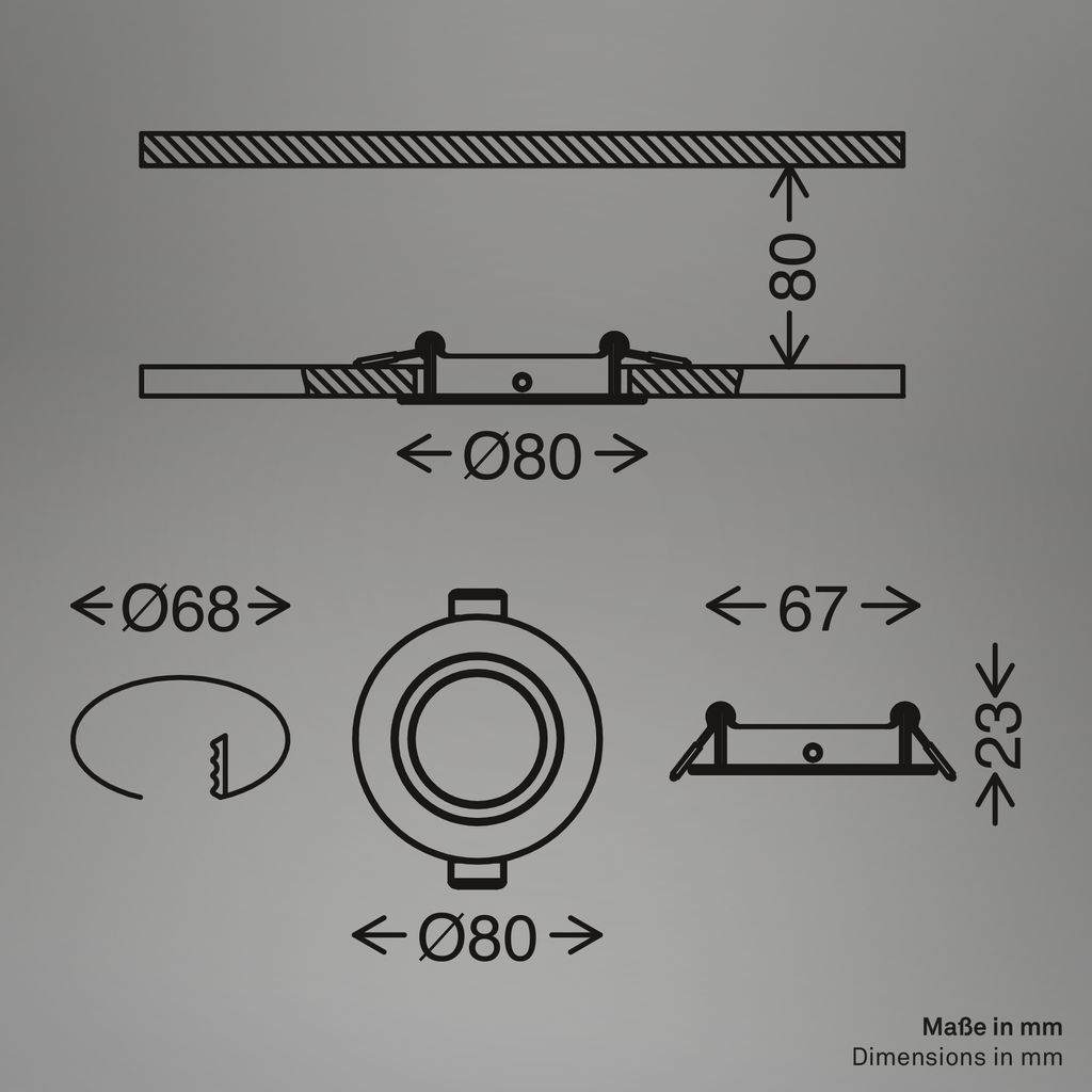 3er Set LED Einbaustrahler LED Einbauleuchten Spots Flach Schwenkbar GU10 4