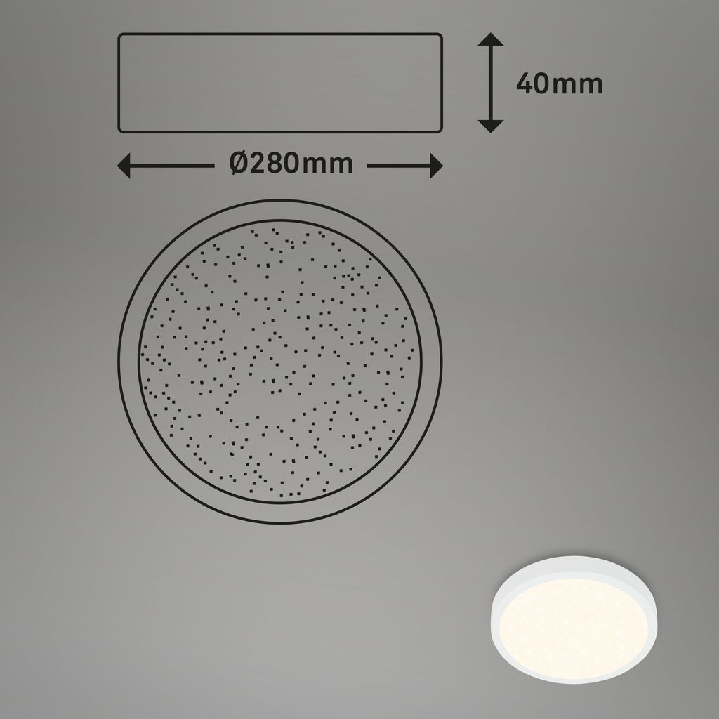 CCT LED surface-mounted luminaire Ø 28 cm, LED board, 18 W, 2000 lm, white