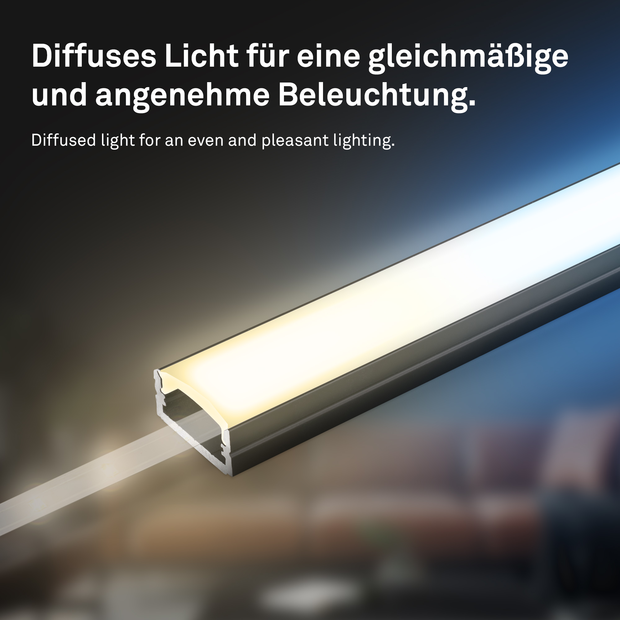 Pimp Your Stripe LED Strip 2m CCT mit FB + Alu-Profil schwarz 1