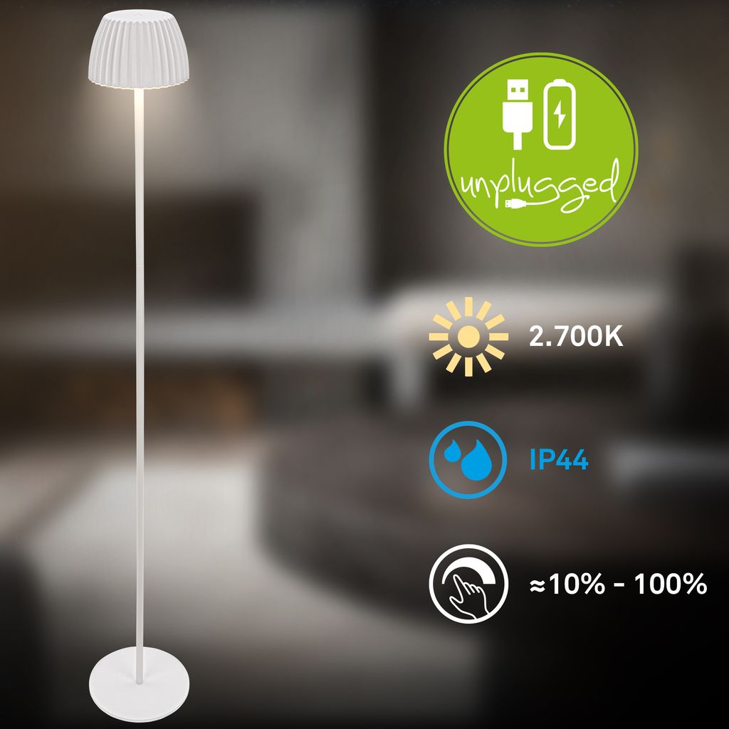 LED Stehlampe kabellos LED Stehleuchte Standleuchte Akku Wohnzimmer dimmbar 2