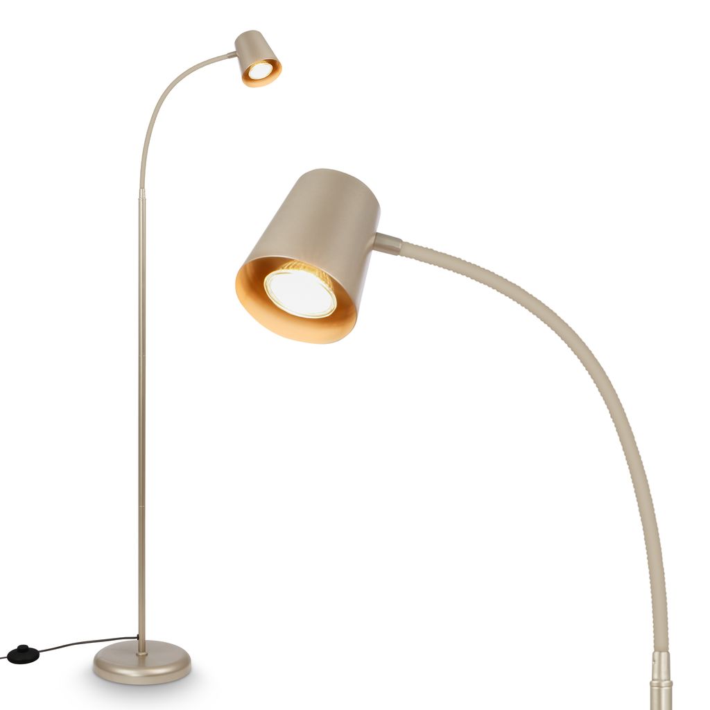 Skriva Stehlampe - Schwenkbar, Schalter, GU10 Fassung, max. 9W, Satin-Metallic