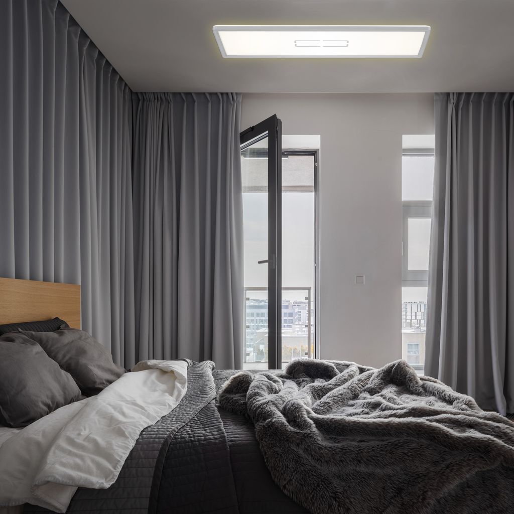 LED Deckenleuchte Deckenlampe ultraflach 22 W weiß-silber Kunststoff Briloner 10