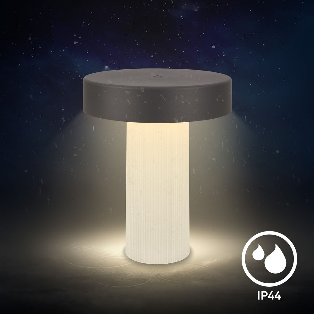 Bito Table Lamp - 3W, 300lm, Cordless, LED, Dimmable, Warm White, Off White Anthracite