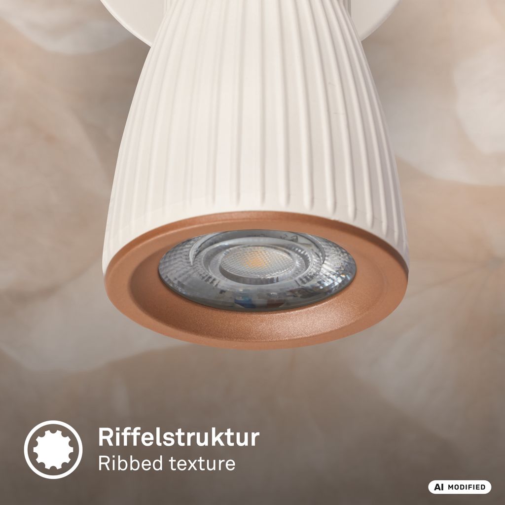 Riff Wandlampe Ø8 cm - 3,5W, 400lm, LED, Schwenkbar, Warmweiß, Warm Grey-Coffee