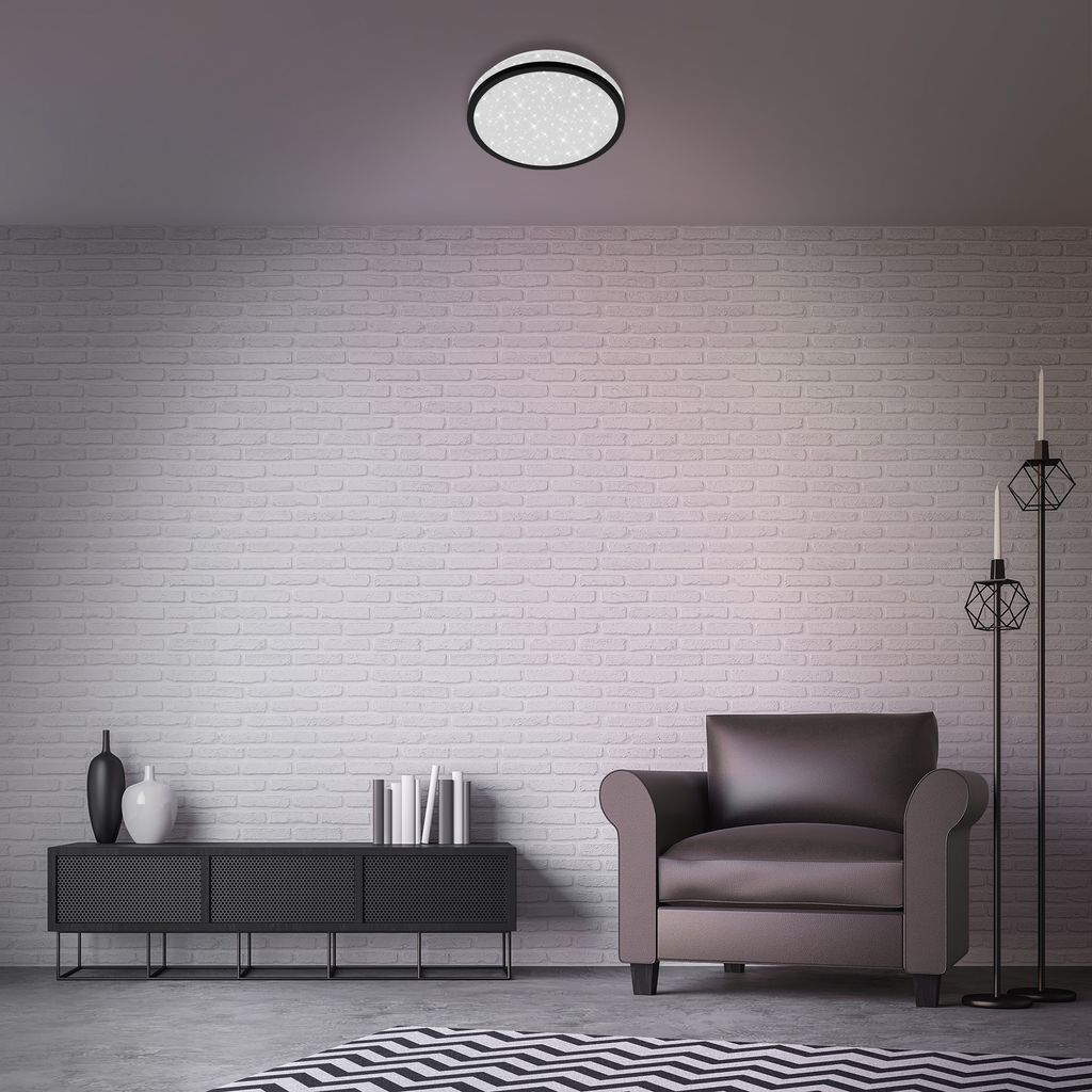 STERNENHIMMEL LED Deckenleuchte, Ø 21,7 cm, 10 W, Schwarz