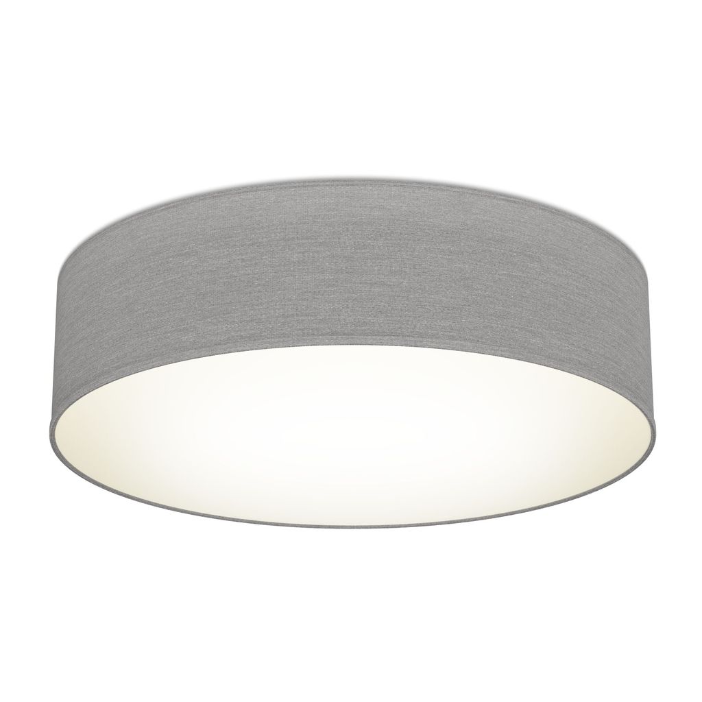 B.K.Licht Ceiling Lamp Shade, Ø38cm/15in, Grey-Brown Fabric, 2xE27 sockets, Bulbs not Included, Flush Mount Ceiling Fitting, Modern Light Fitting for Bedroom, Living Room, Dining Area, IP20