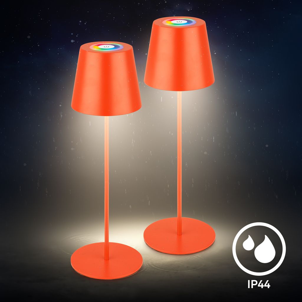 Calida Tischlampe - 2,5W, 200lm, Akku, LED, Dimmbar, RGBW, Flaschenaufsatz, Orange