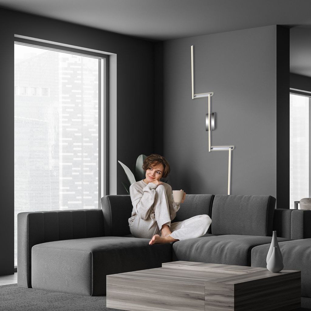 BRILONER STAFF LED Deckenleuchte. Schwenkbar. Warmweißes Licht. indirektes Licht. silberfarbig. 227.2 x 12 x 5 cm 7