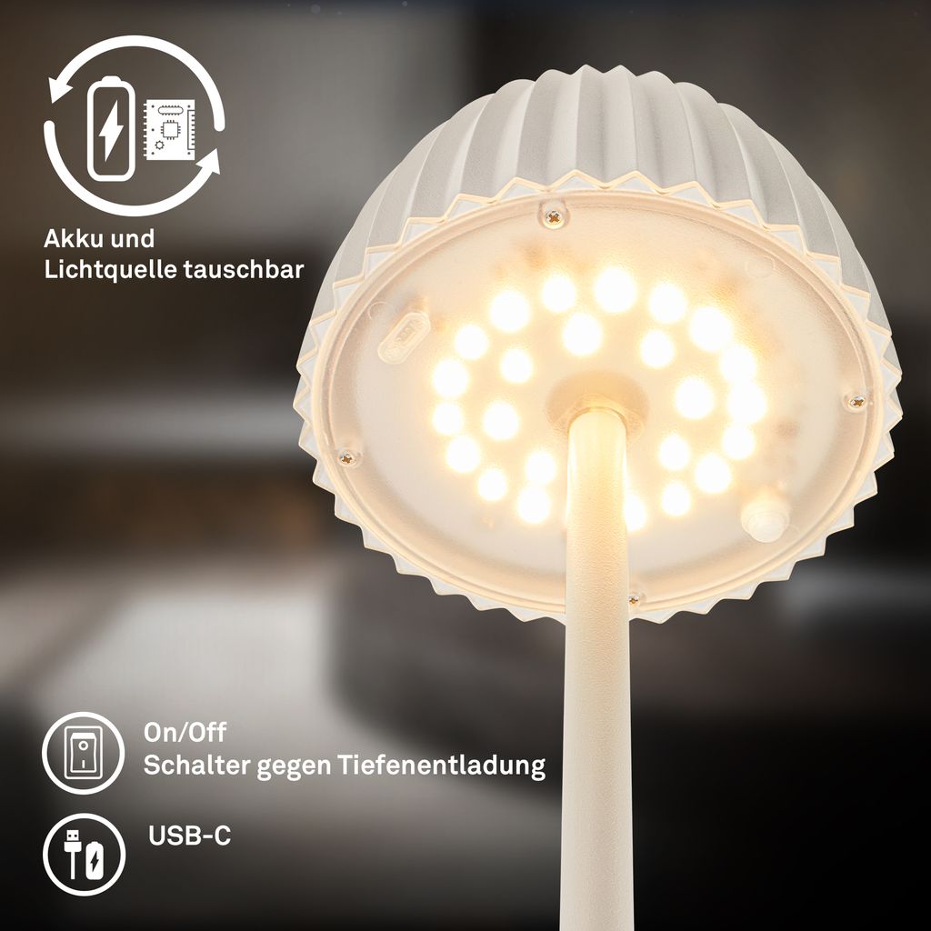 LED Stehlampe kabellos LED Stehleuchte Standleuchte Akku Wohnzimmer dimmbar 9