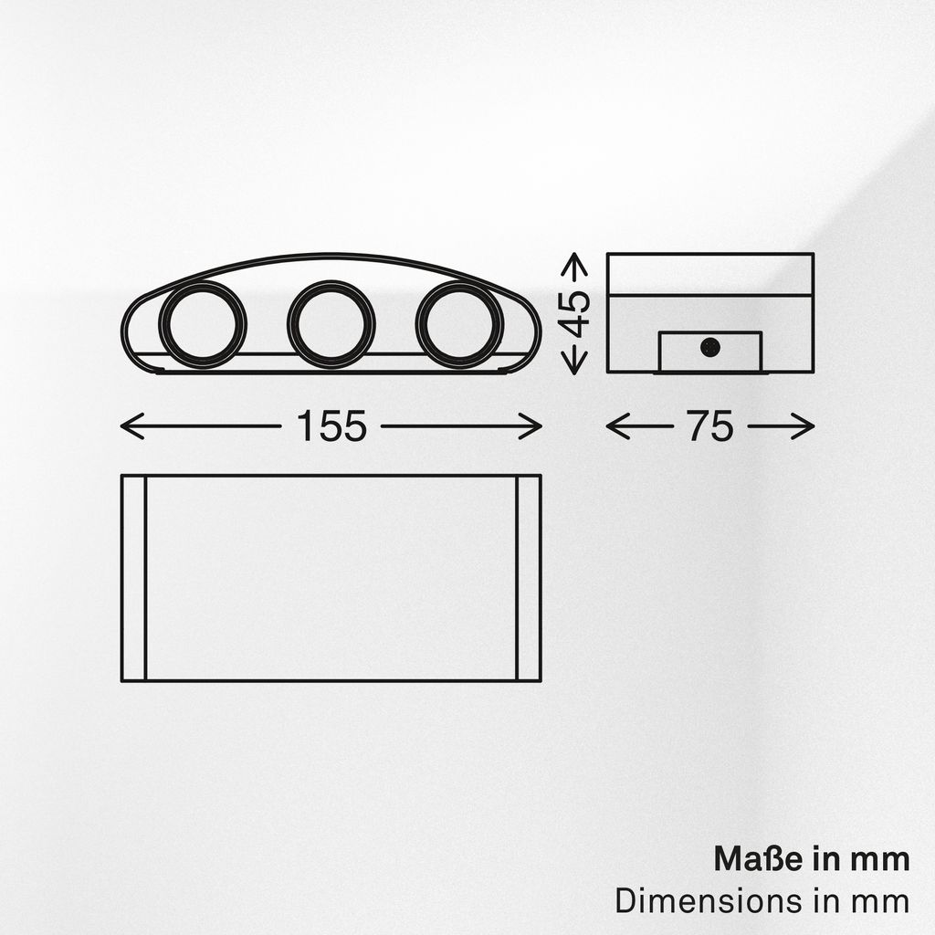 Will Outdoor Wall Light - 6.5W, 700lm, LED, Neutral White, IP44, Black