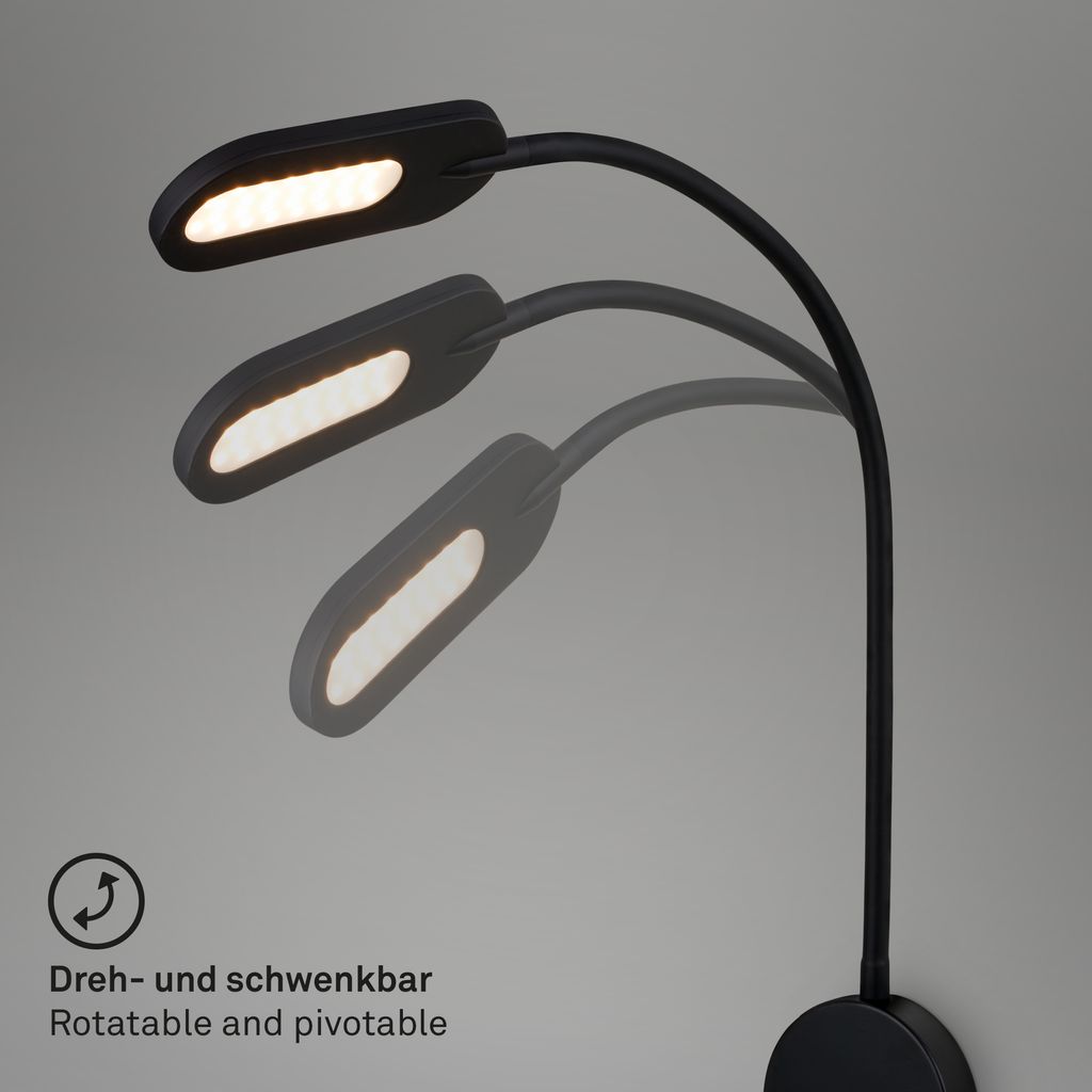 Wandleuchte, 52 cm, 6W, 650lm, schwarz