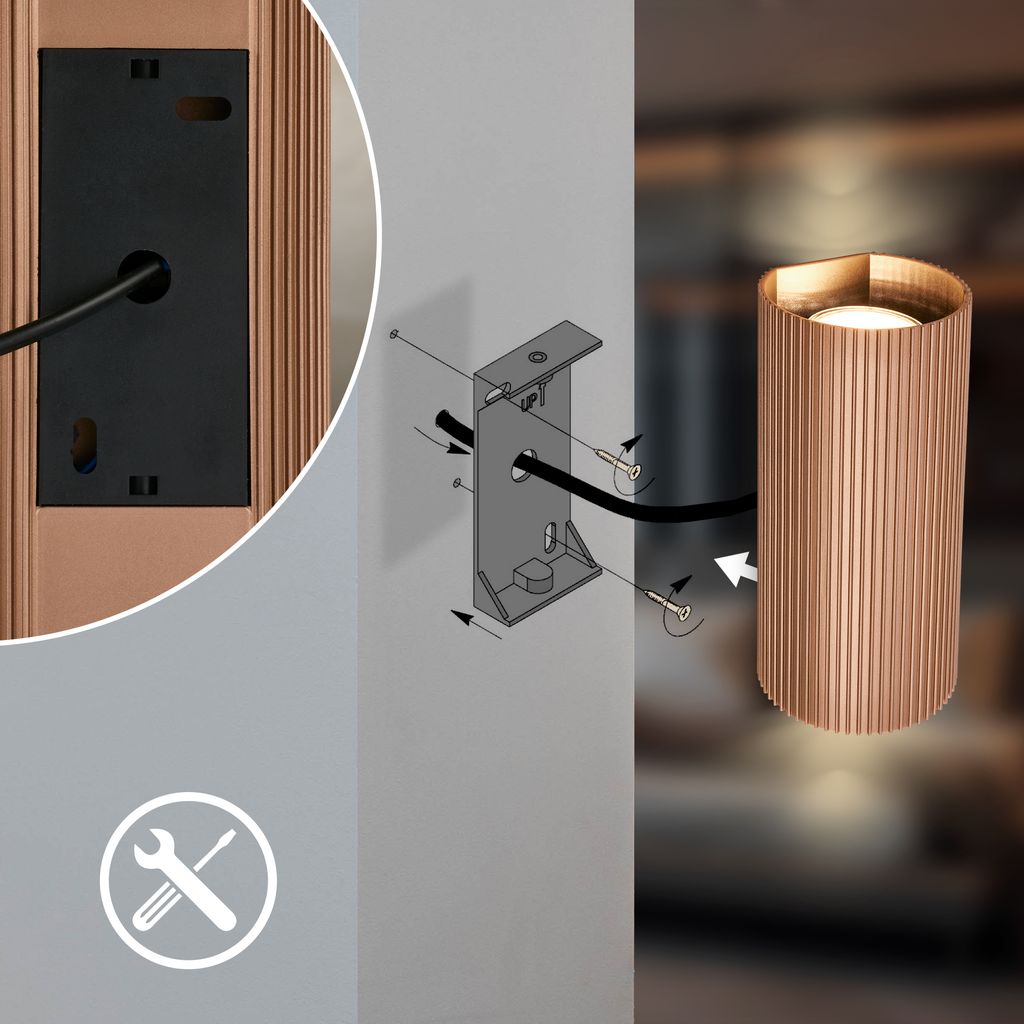 Ida Wandleuchte - Up/Downlight, GU10 Fassung, max. 9W, Coffee