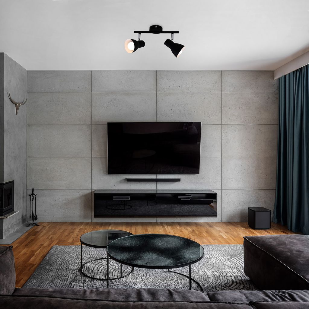 Deckenleuchte Spotleuchte Retro schwenkbar E14 25 W schwarz Metall Briloner 9