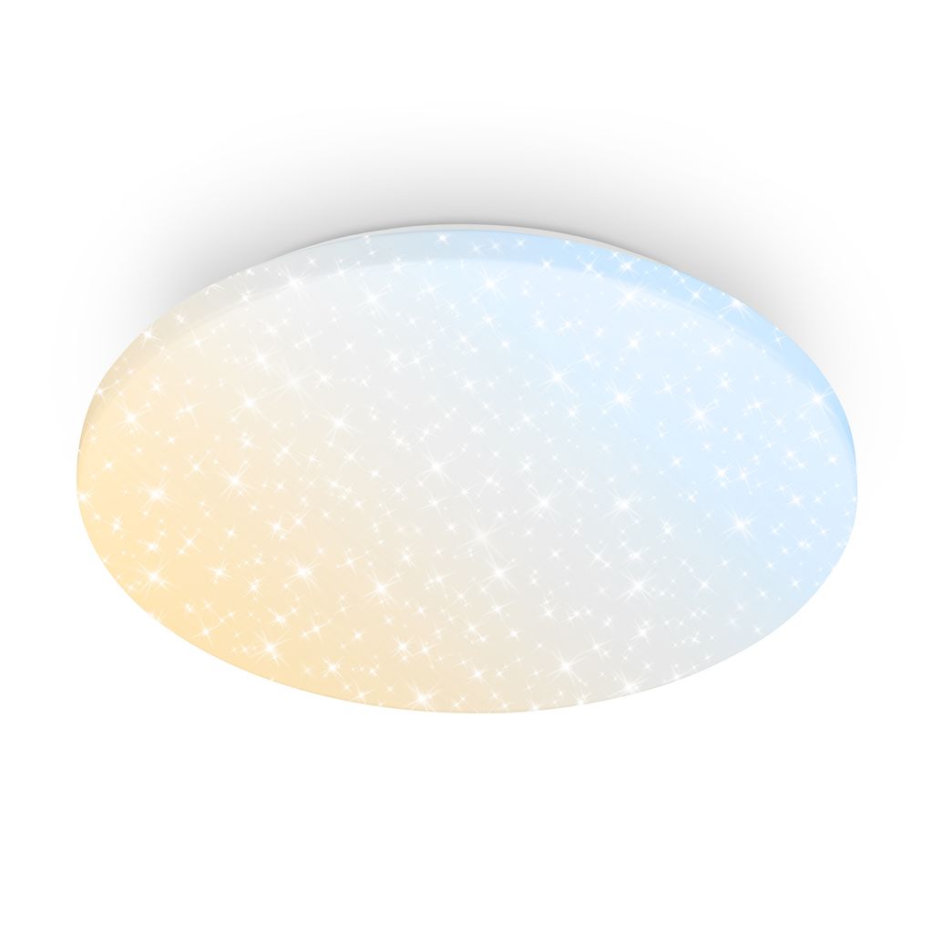 Briloner Luminus Deckenleuchte Ø34 cm - 24W, 2600lm, LED, Dimmbar, CCT, Sternenhimmel, Weiß