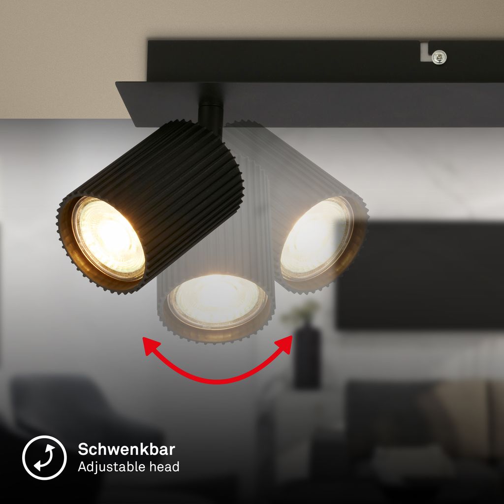 Ida Ceiling Spotlight 45 cm - GU10 Socket, max. 9W, Adjustable, Black