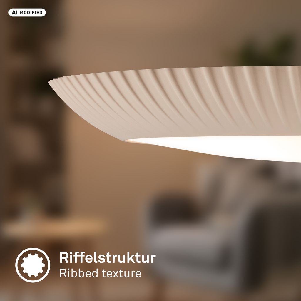 Solea Deckenlampe Ø46 cm - 18W, 2800lm, LED, Dimmbar, Fernbedienung, CCT, Beige