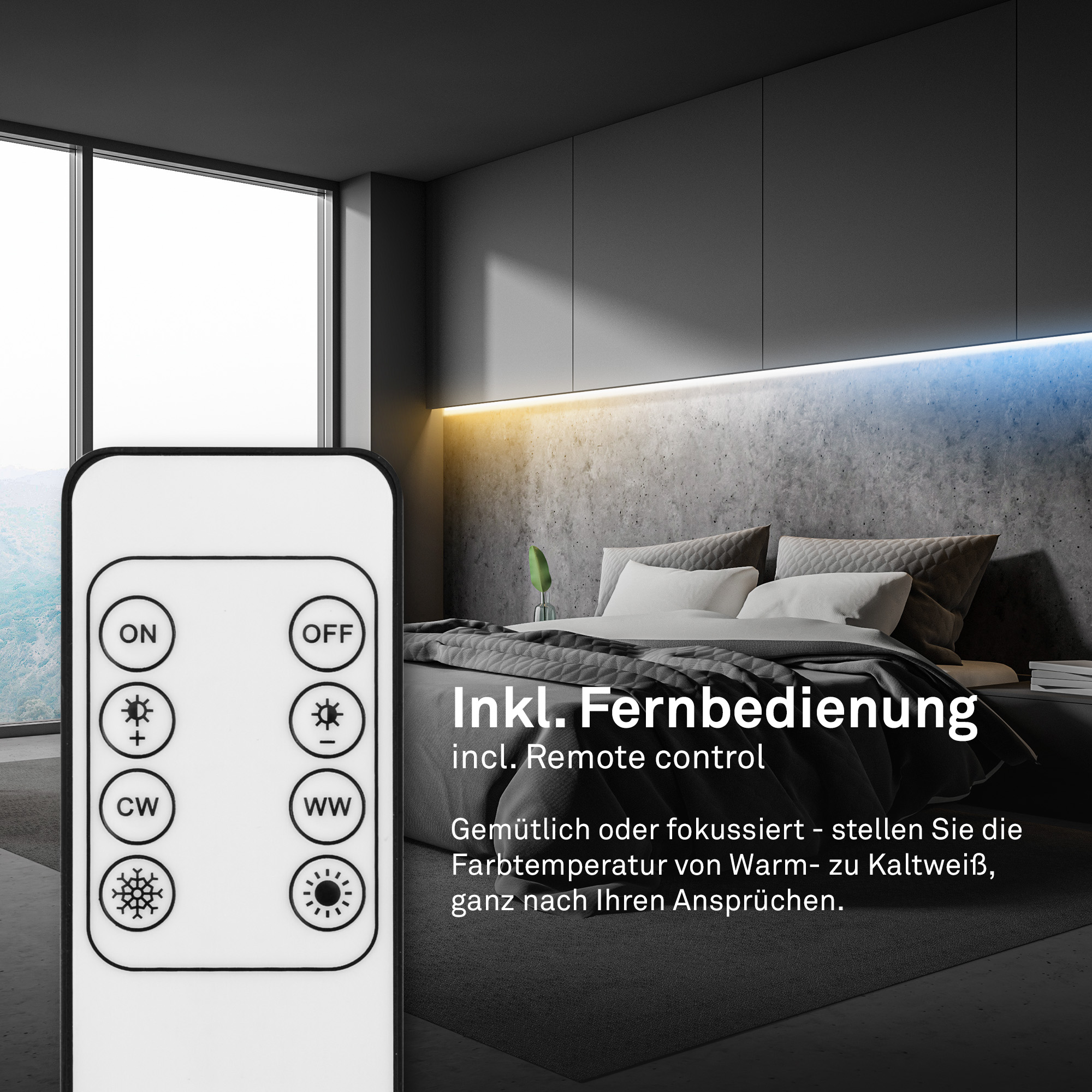 Pimp Your Stripe LED Strip 2m CCT mit FB + Alu-Profil schwarz 2