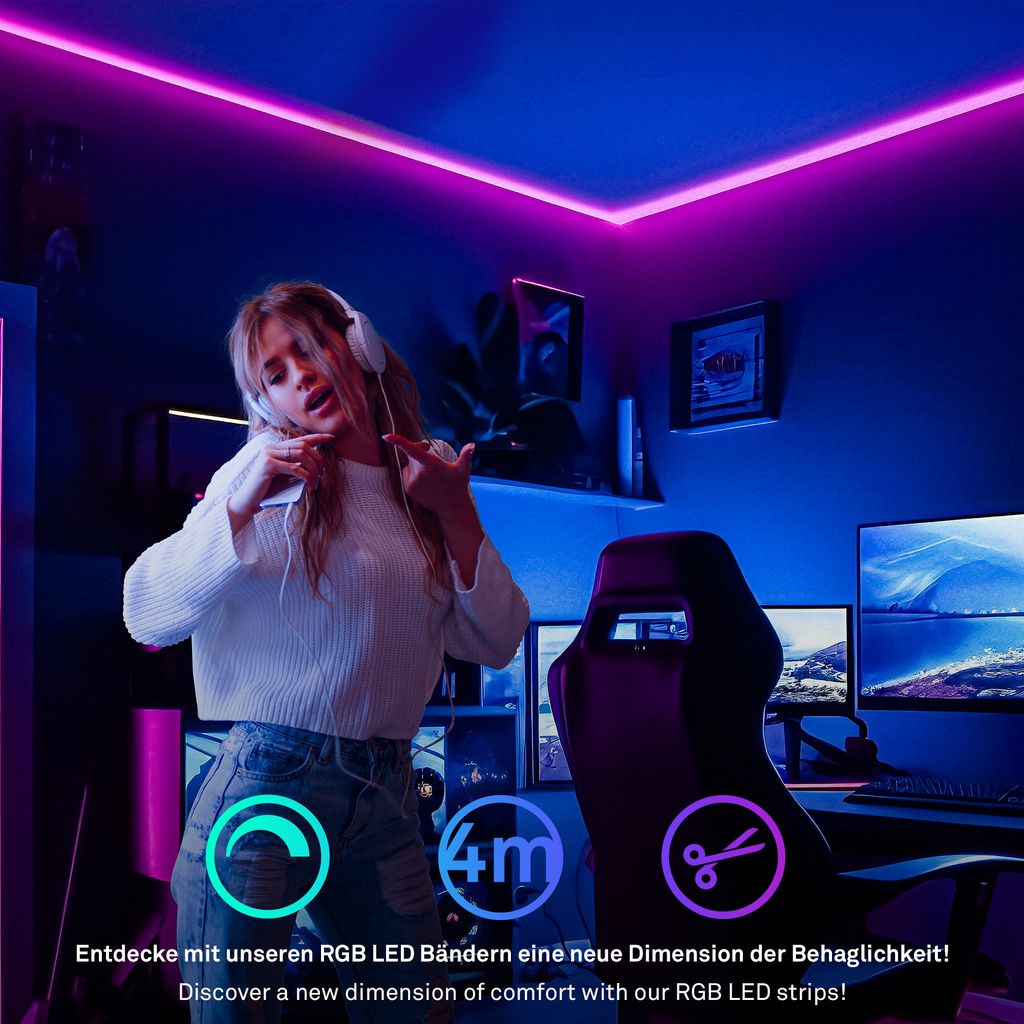Pimp Your Stripe Erweiterungsset LED Strip 4m, RGB+W, Farbprogramme
