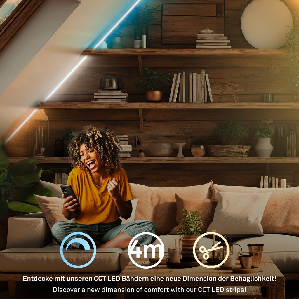 Pimp Your Stripe Erweiterungsset LED Strip 4m, CCT, Fernbedienung