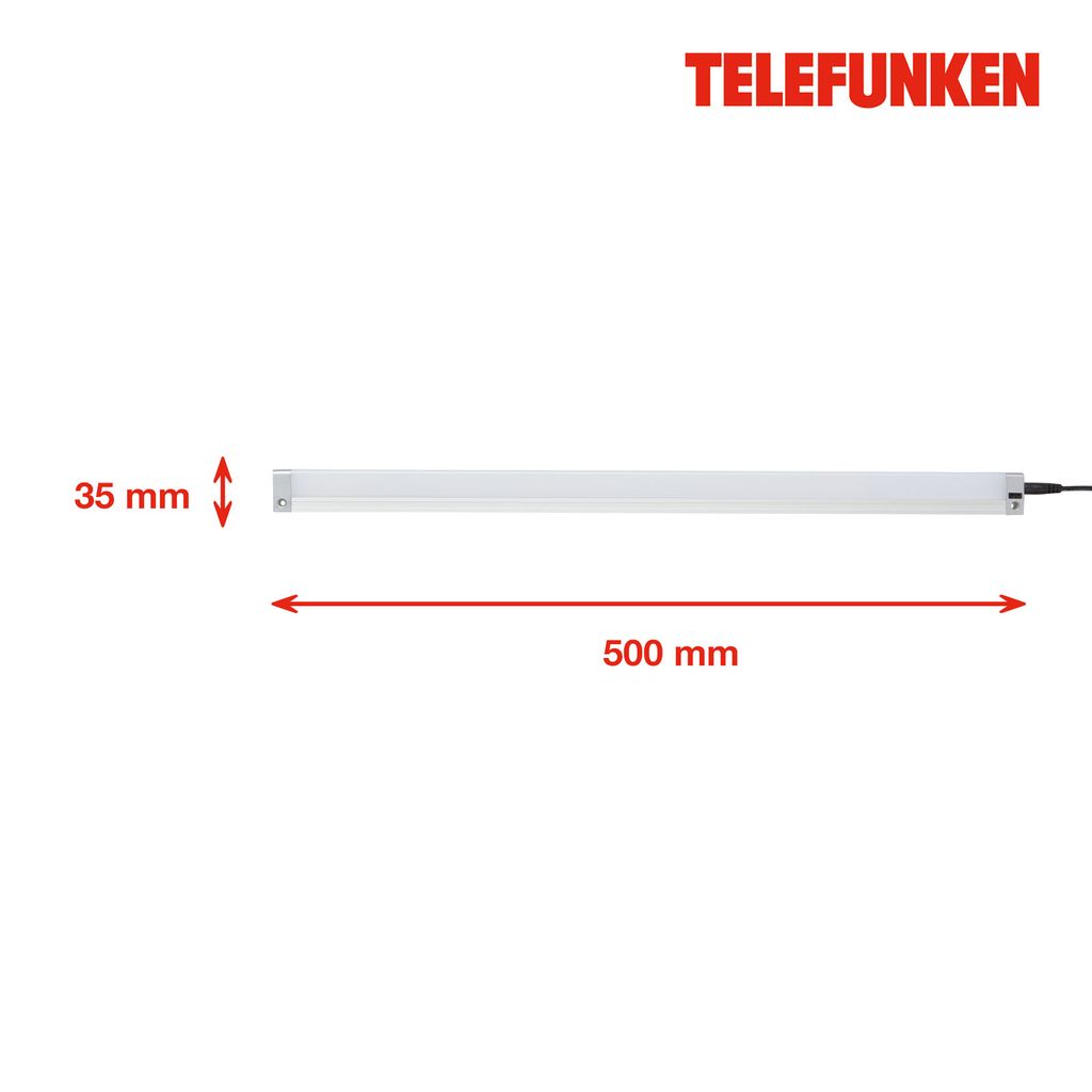 Telefunken Sensor Unterbauleuchte, 50 cm, 8 W, 650 lm, Silber