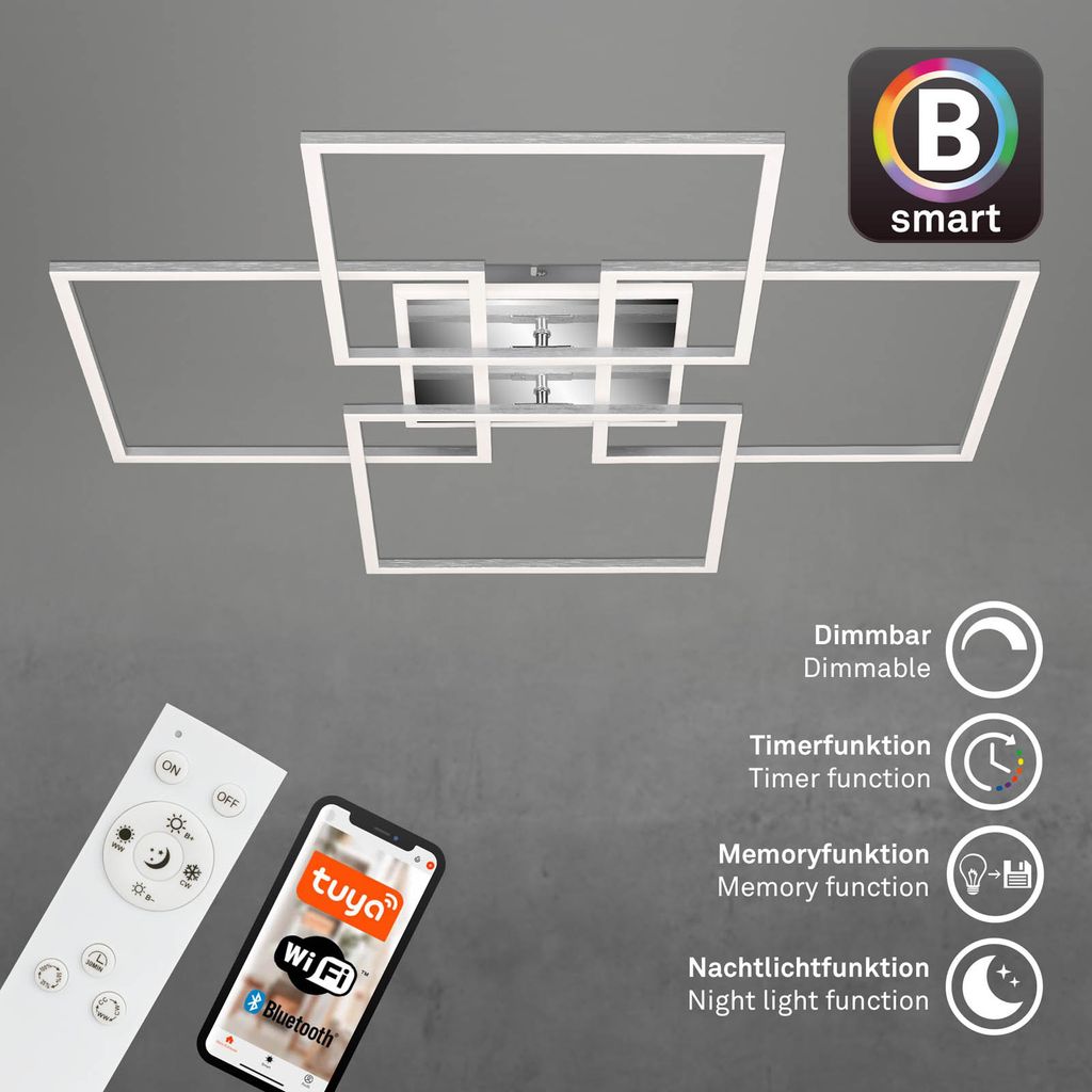 CCT LED Deckenleuchte, 72,4 cm, 50 W, 5500 lm, Aluminium