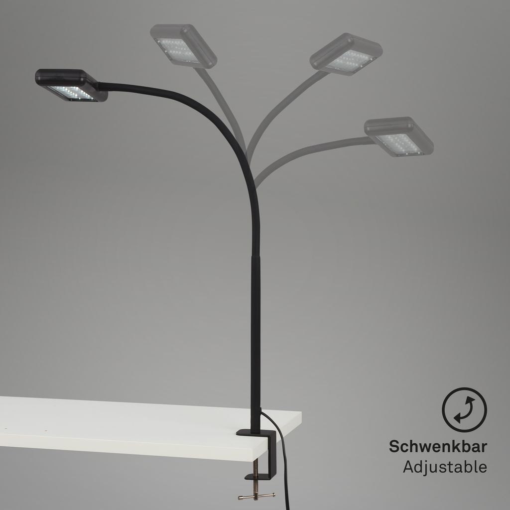 LED Klemmleuchte Tageslicht Kabelschalter 7.5 W schwarz Metall Briloner 5