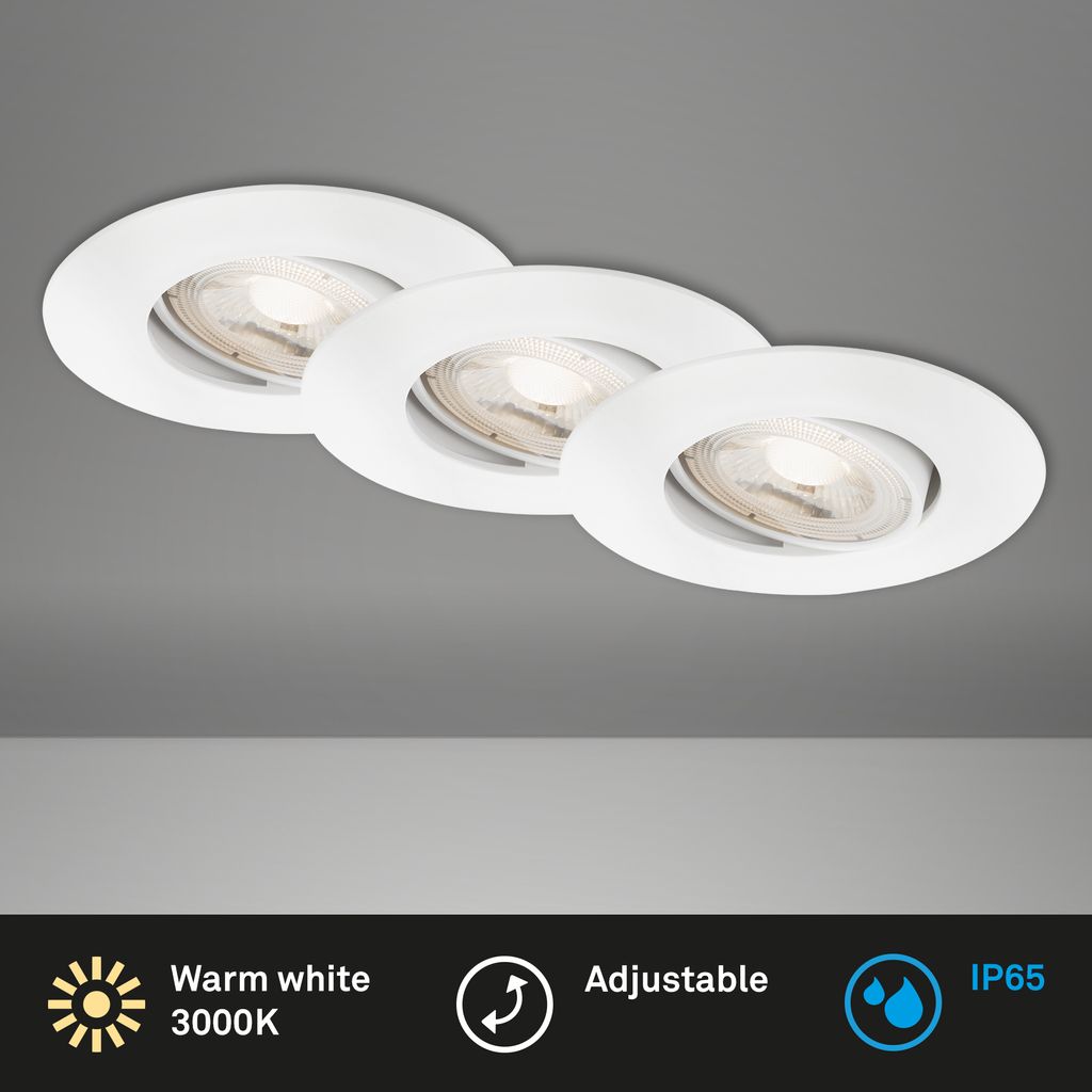 LED Einbauleuchte 4,4 cm 3x 4,9 Watt 480lm weiß